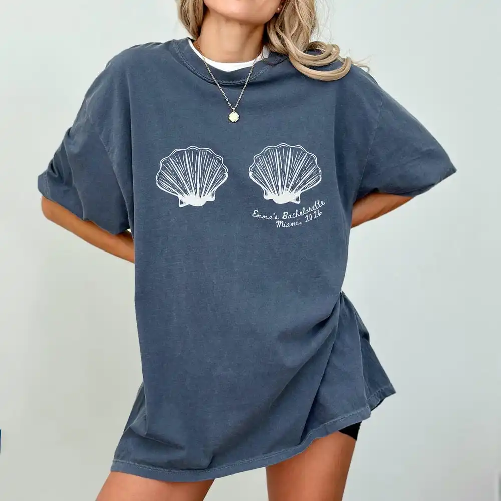 Custom Beach Bachelorette Shirt Mermaid Bride Outfit Coastal Bach Party Tee Bridal Shower Vibe Enhancing Outfit Comfort Shirt