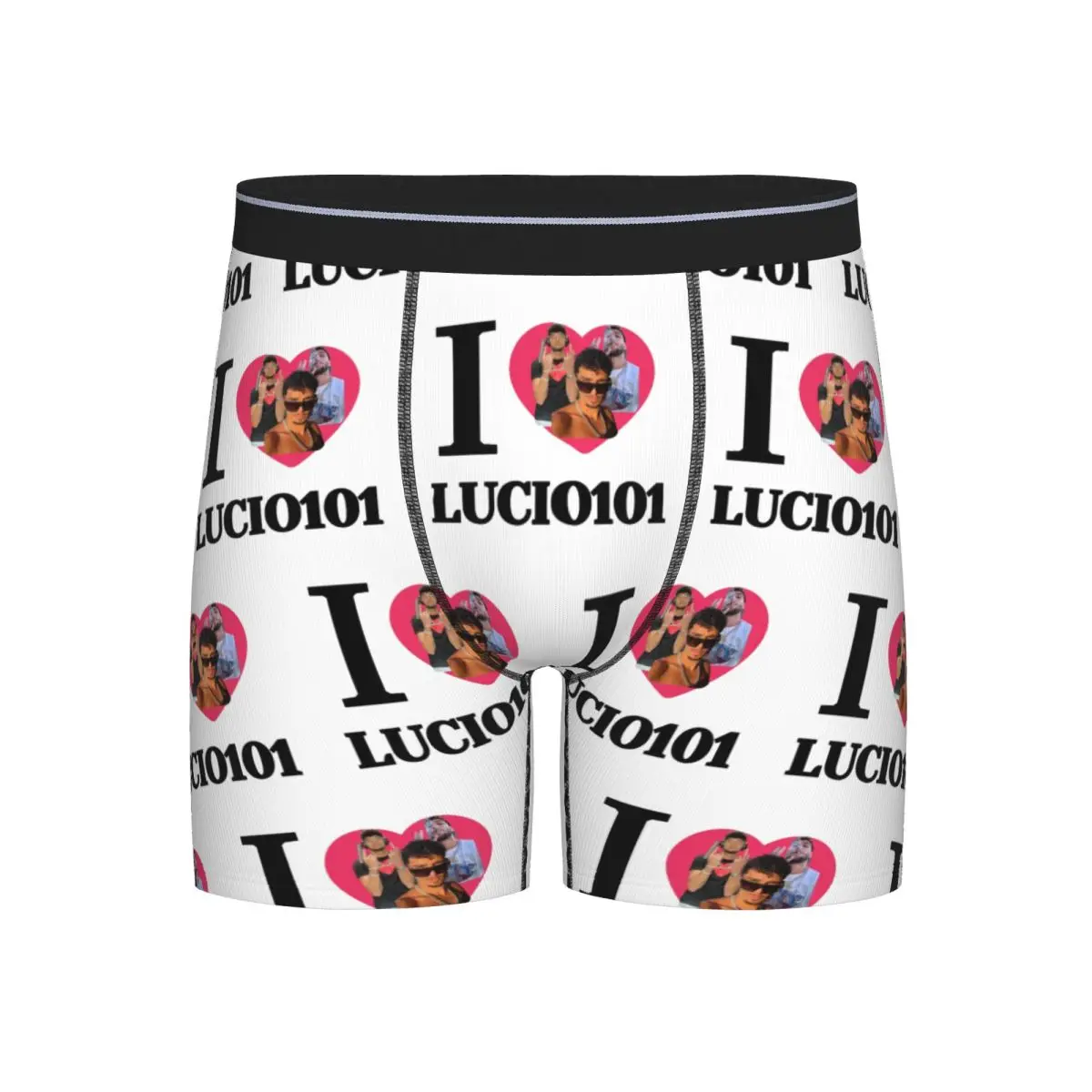 

Длинные трусы-боксеры, шорты I Love Lucio101, мужские вентилируемые трусы для Homme, мужской подарок бойфренду