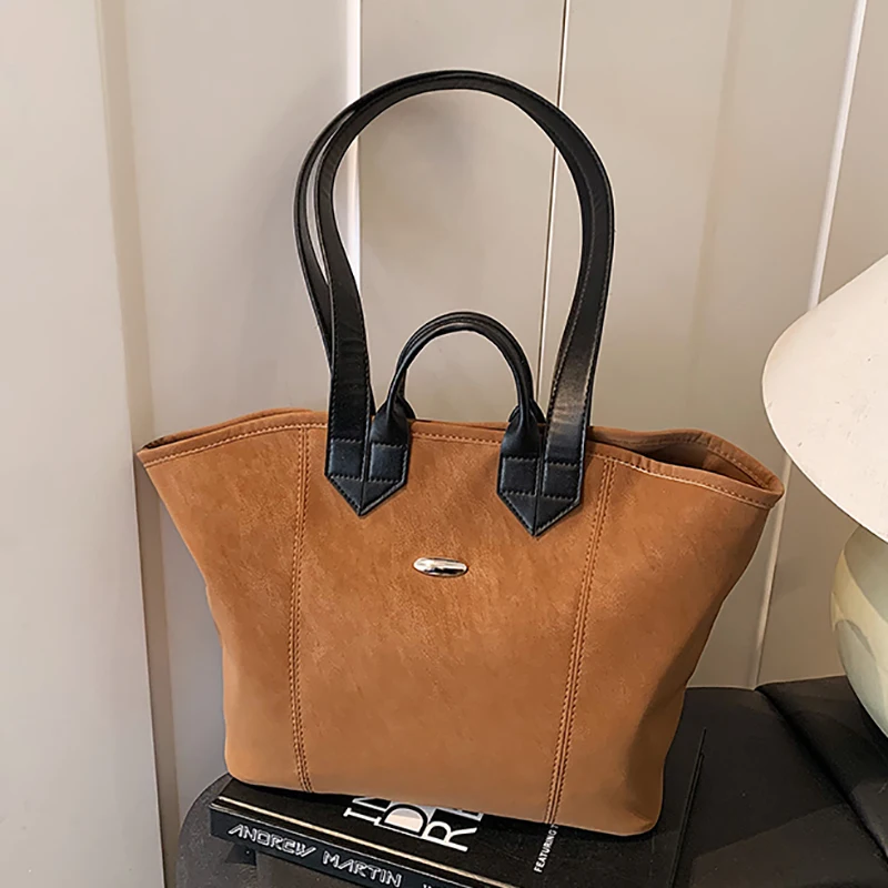 2025 الخريف/الشتاء خمر متجمد الجلد المدبوغ حمل حقيبة الحد الأدنى الكتف محفظة للنساء حقيبة يد الموضة تنوعا ركاب حقيبة #1