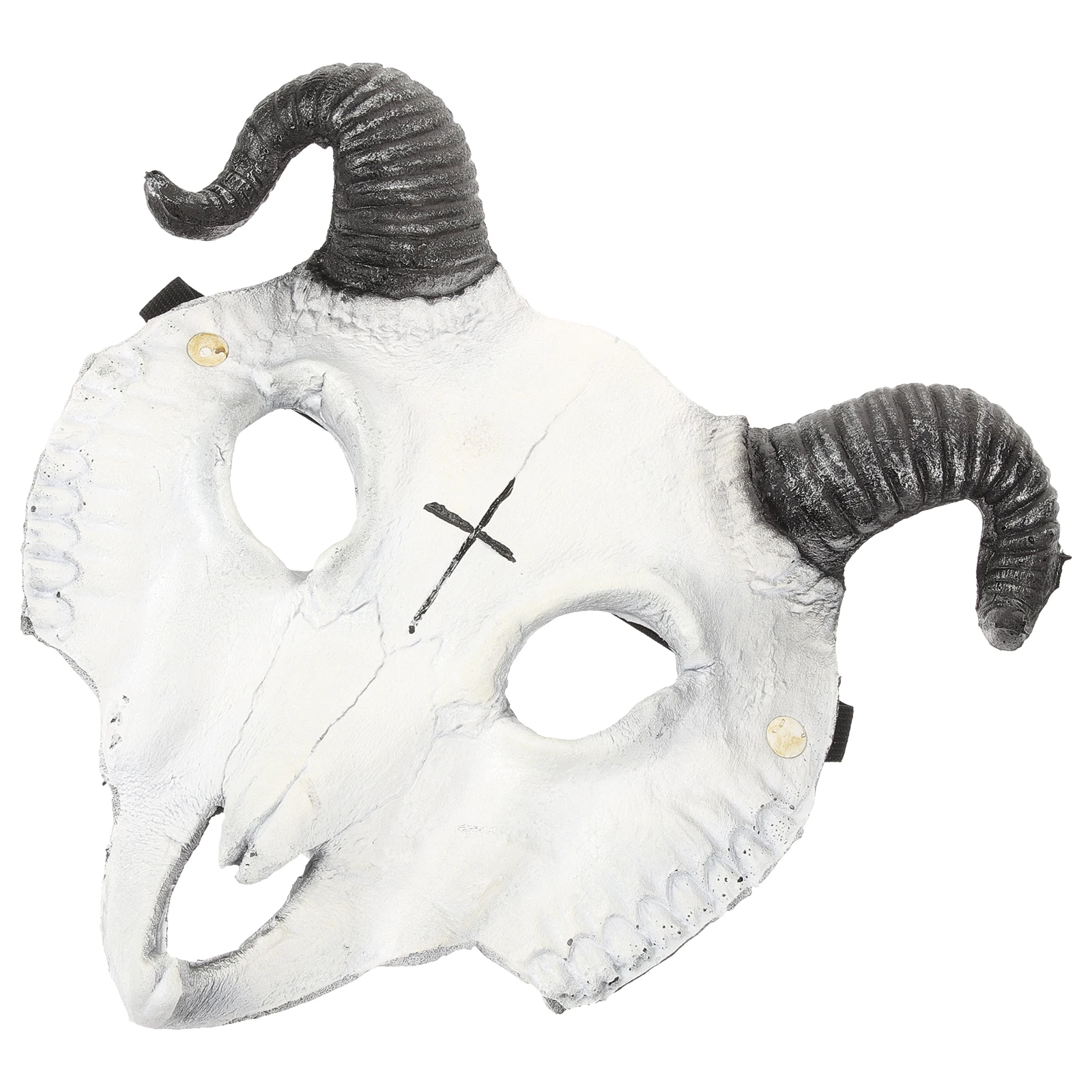 

1pc 3D Skull Mask Halloween Costume Face Masquerade Party Cosplay Sheep Bone Horror Carnival Dance Light Comfortable Pu Material