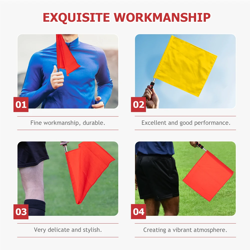 

4 Pcs Flag Flags Penalty Football Commanding Referee Polyester Soccer for Referees
