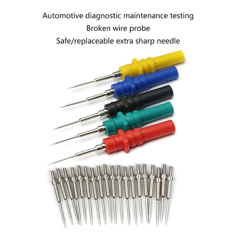 F92B 2/10PCS รถทดสอบมัลติมิเตอร์หัวโพรบหมุด 0.7 มม. รถยนต์ปลายเครื่องมือวินิจฉัยเครื่องมือวินิจฉัย