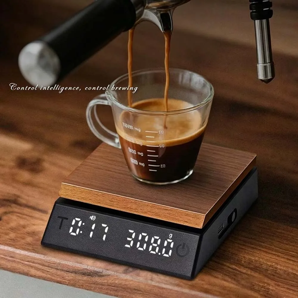 Digital Coffee Scale with Timer LED Screen Espresso USB 2kg Max Weighing 0.1g High Precision Measures in Oz/ml/g Kitchen Scale