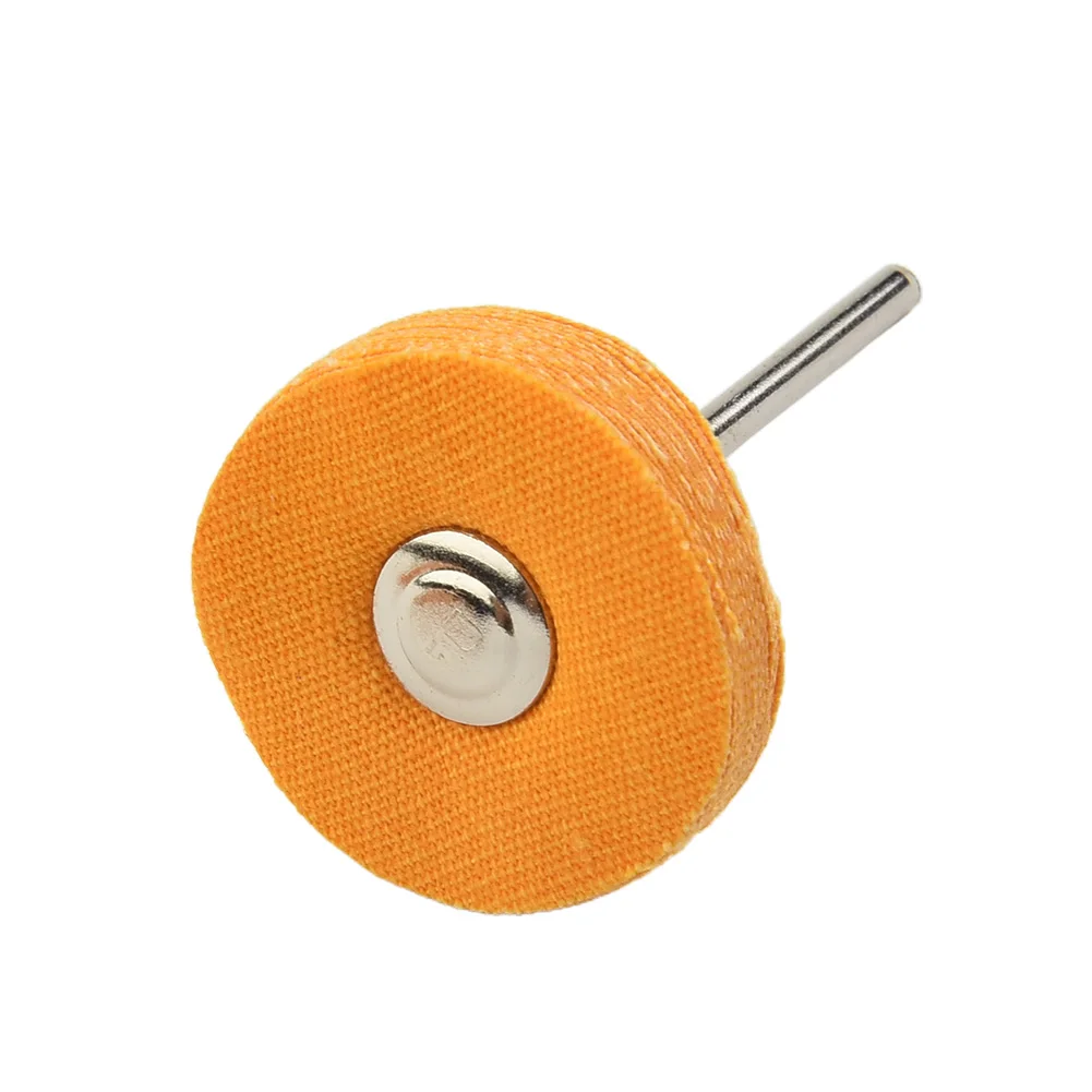 10pcs Mini Buffing Wool Yellow Cotton Cloth Polishing Wheel Gadget Pack Pads Shank Electrical Grinding Parts Supply