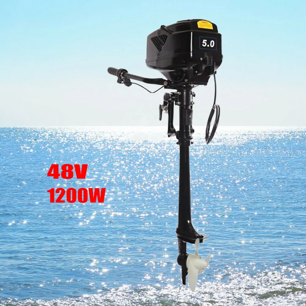 Electric Outboard Motor 1200W 48V 5HP Trolling Brushless Motor Fishing Boat Engine Propeller Heavy Duty Motor Boat Engine 18km/h