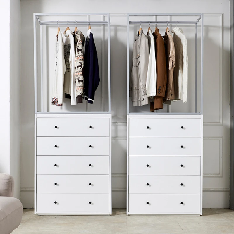 

Simple coat rack, floor-to-ceiling hanger, drawers, chests, open wrought iron
