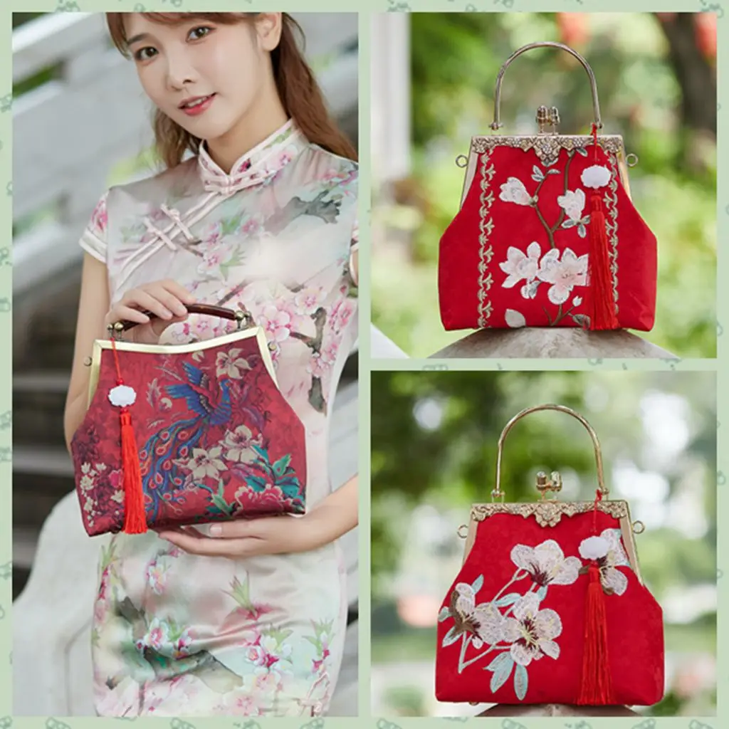 Handmade Women Vintage Cotton Fabric Floral Embroidery Messenger Bag Female Retro Chic Party Chinese Old Luxury Design Handbag