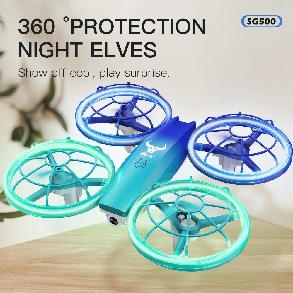 SG500 2.4G Mini RC Drone Cool Light Photography Tumbling Quadcopter One Click Take Off Professional Drones Gifts Toys for boys