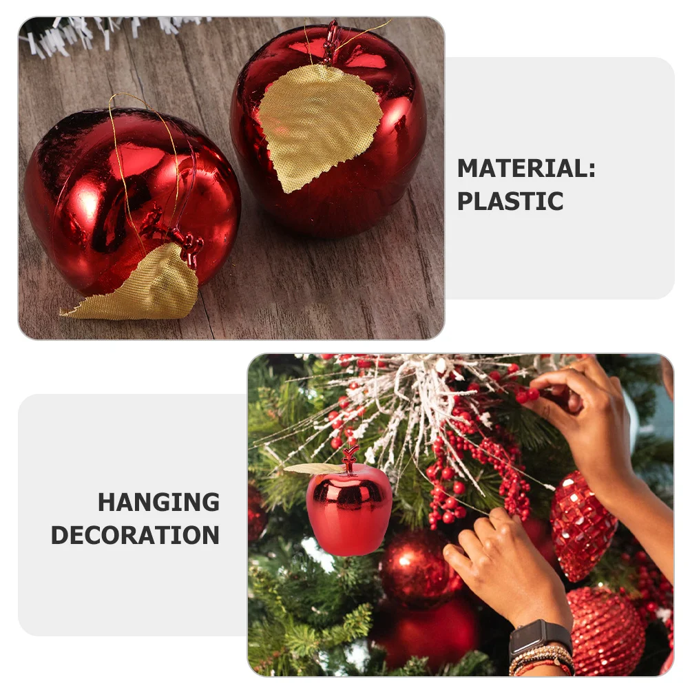 

12Pcs Christmas Apple Hanging Ornaments Chic Xmas Tree Decorations Home Party Decor Unique Xmas Pendant Festival Adornment