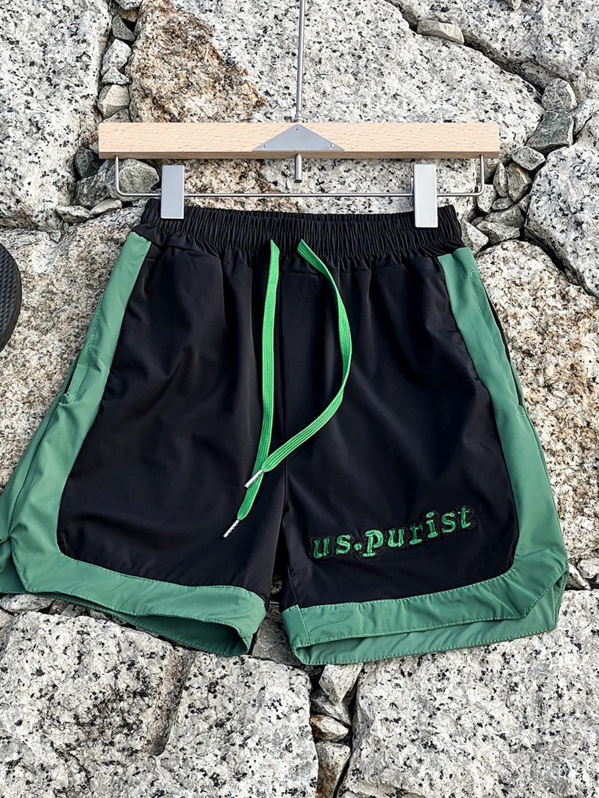 

Slim Fit Ice Silk Spor orts Men's Thin Qui Dry Patchwork Color Blo Casual Pants Summer Faion Trendy Straight Leg