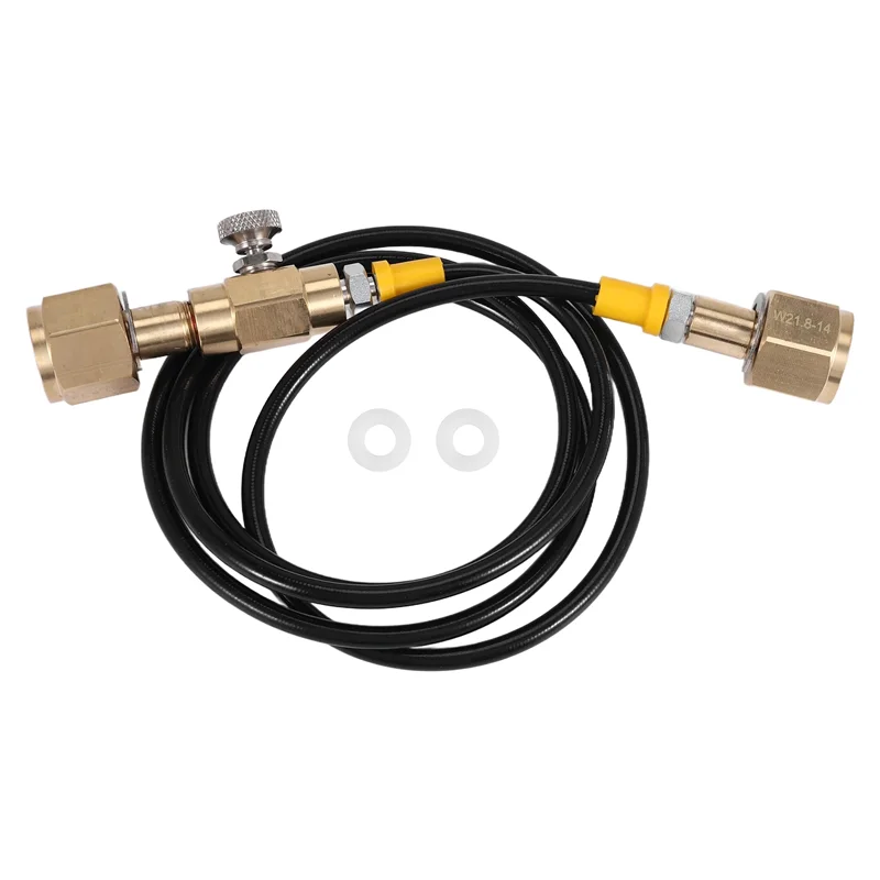 Station de recharge de réservoir ABXF-O2, transfert d'adaptateur de charge avec tuyau de 1.5M 5 pieds W21.8-14 à W21.8-14 (DIN 477)