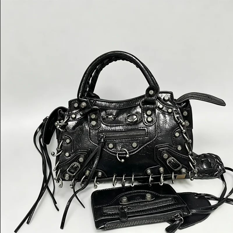 Fashion City Paris Women Bag Travel High Quality Rivet Tassels Shoulder Bags Trend Brand Sports Crossbody Bag Luxury Handbags