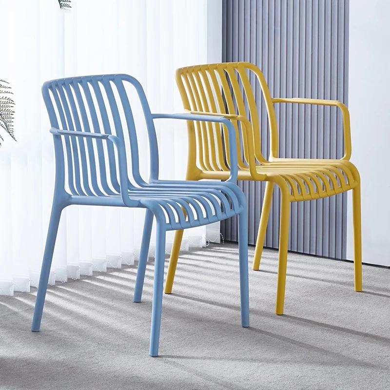 Design Mid Century Garden Chairs Green Handle Waterproof Plastic Garden Chairs Outdoor Industerial Mueble Para Jardin Furniture