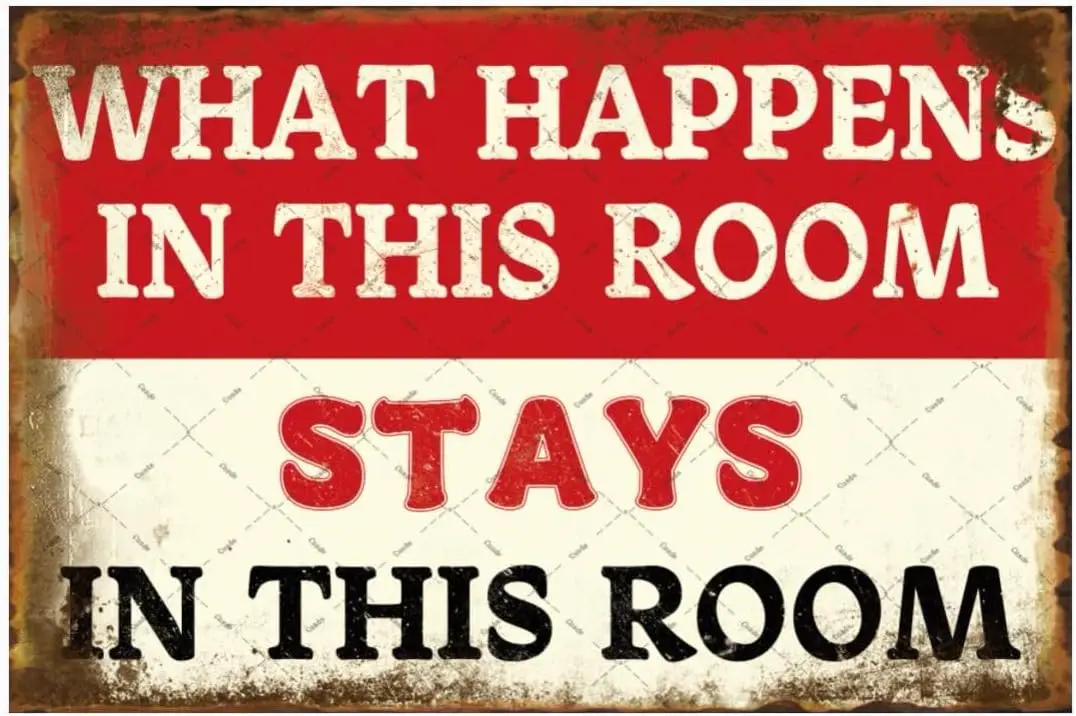 Cusde Funny Metal Tin Sign What Happens In This Room Stays In This Room Signs Wall Home Decorations Retro Decor Wall Art Gi sign