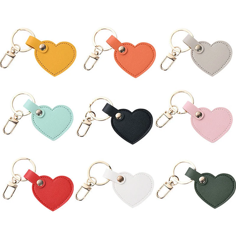 1PCS Fashion Leather Heart Shape Keychain Women Leather Heart Keychain Car Key Holder Home Key Ring Charm Bag Car Pendant Gift