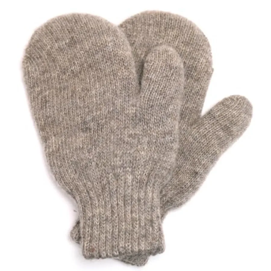 KIDS 100% Organic Wool Mittens, Double-Layer of Natural Dye-Free Mongolian Sheep Wool, Warm Cozy, One pair