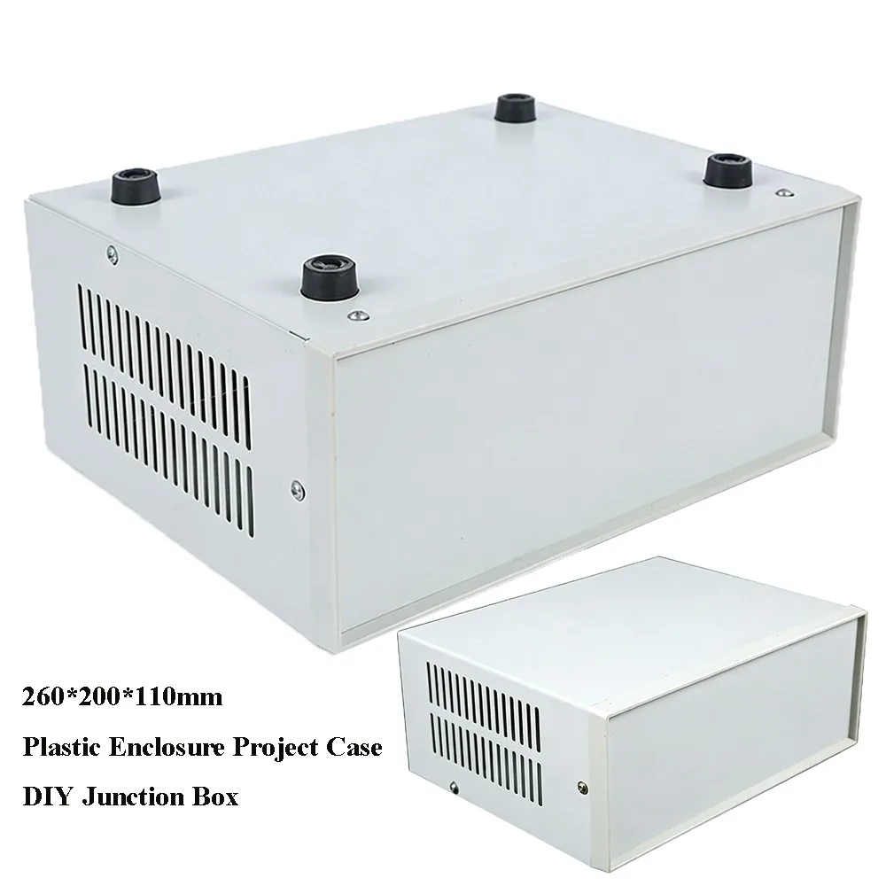 

High Quality 260*200*110mm Enclosure Project Case Plastic&Iron Grey DIY Junction Box Electronic Module Box Instrument