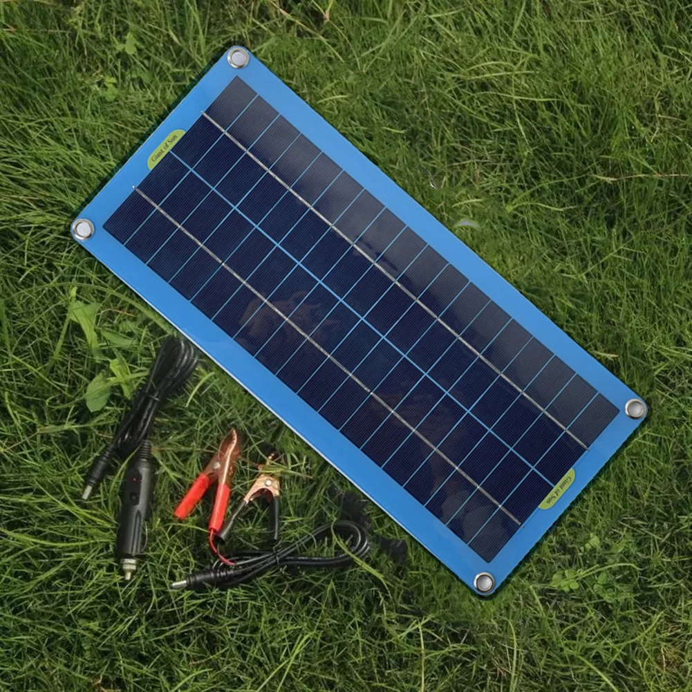 Cargador de batería de coche 12V Panel Solar Camping al aire libre para acampar para vehículos instalación Flexible cargador Solar batería 43*20cm