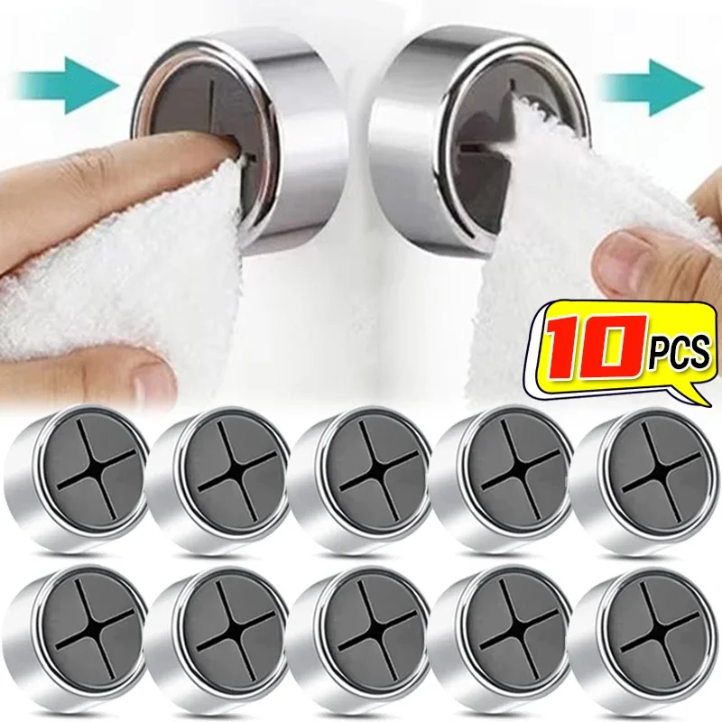 1/10PCS Self Adhesive Towel Plug Holder Wall Mounted Bathroom Organizers Towel Hooks Storage Rack Kitchen Rags Dishcloth Clips