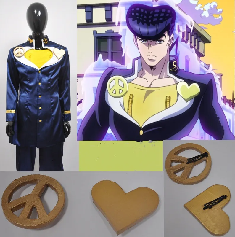 ジョジョアニメ奇妙な冒険東方仗助コスプレ衣装ブルースーツ制服