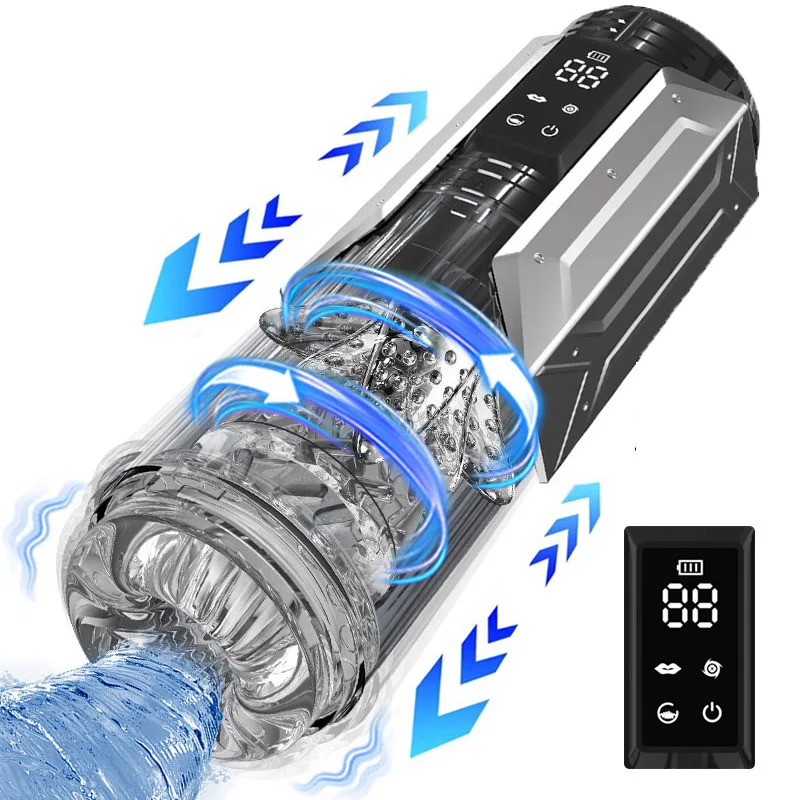 2025 Automatic Male Masturbator 7 Thrusting Rotating Modes Mastubator Cup with LCD Display Sucking Pocket Pussy Sex Toys for Man
