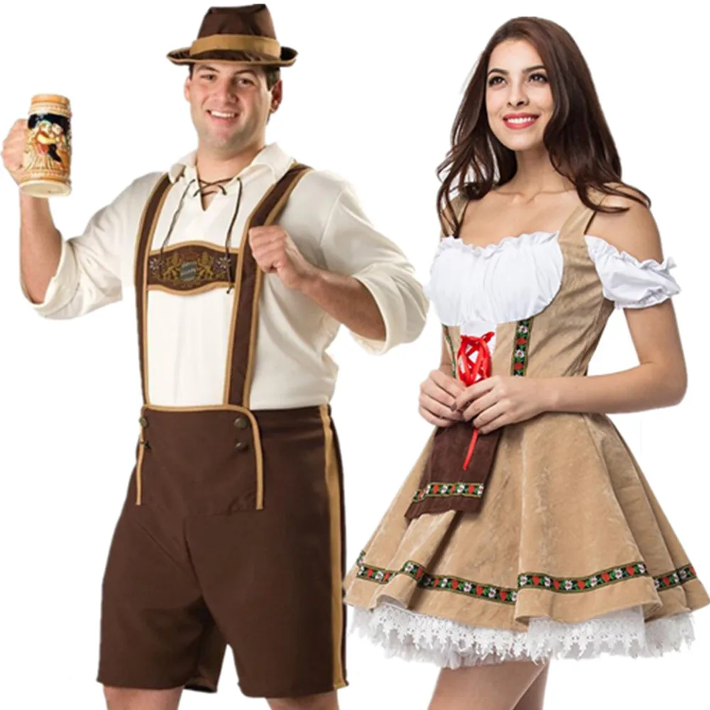 Maschio donna Oktoberfest Costume coppia tradizionale birra bavaresi tedesca vestito Cosplay Halloween carnevale Festival abiti da festa