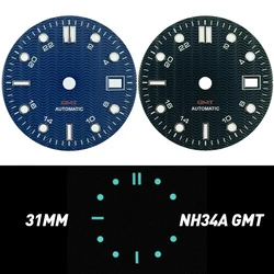 31mm Watch Dial Sea Master Diver200m for NH34A GMT BGW9 Lume Dual Time 24 Hours Nh35 Dial Watch Parts PKLWVOYX