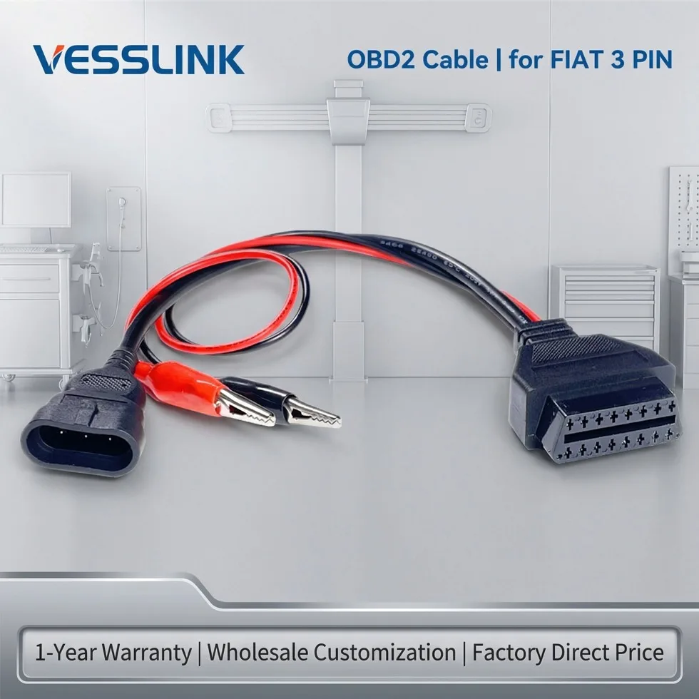 

OBD2 connector Adapter Auto Car Cable obd 3pin Diagnostic Cable Car cable for Fiat 3Pin to 16 Pin OBDII