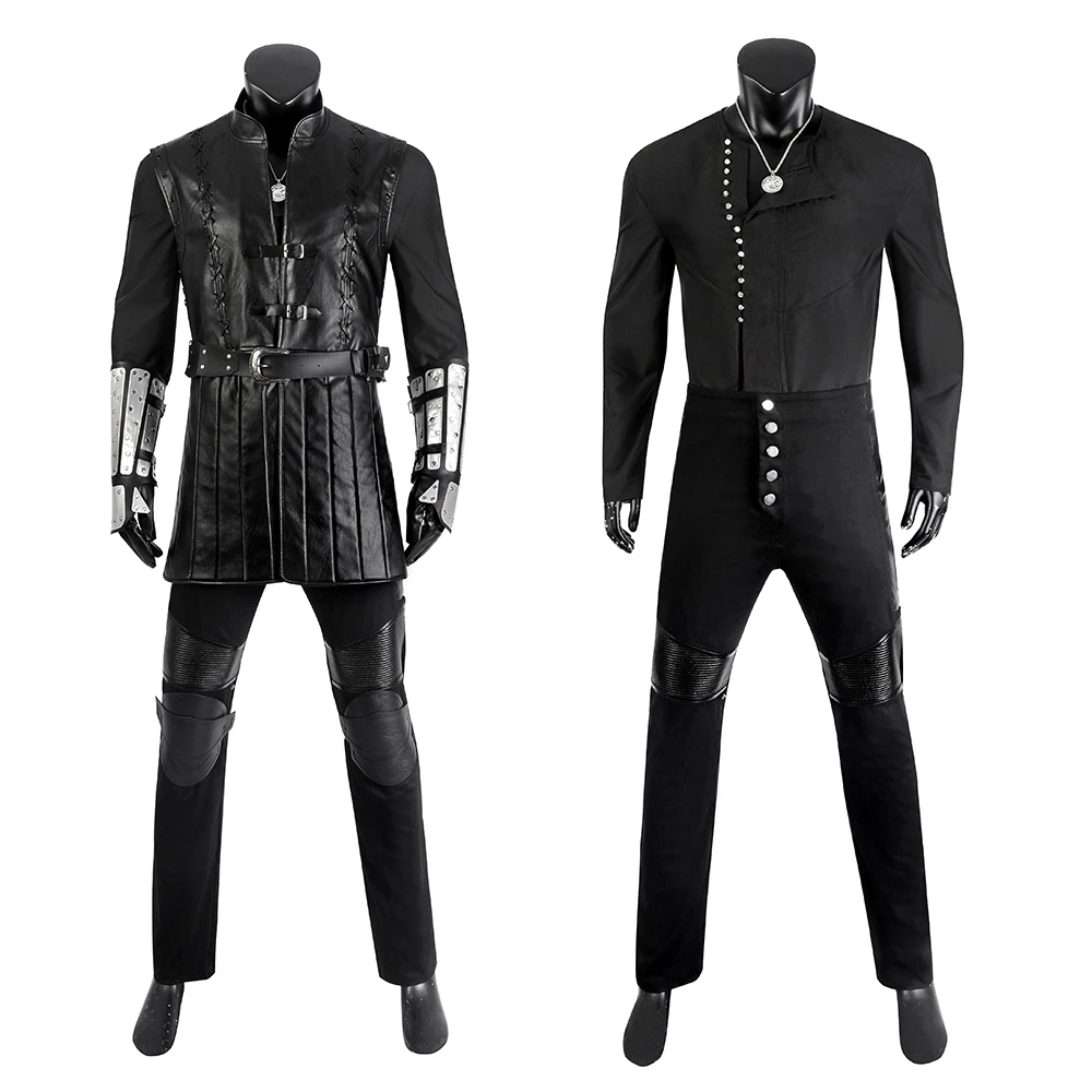 

Geralt Cosplay Game Costume Adult Men Black Battle Uniform Suit Halloween Carnival Party Hunter Disguise Outfits Stage Show