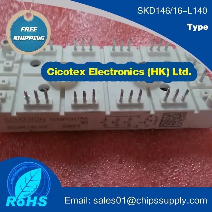 SKD146/16-L140 3-Phase Bridge Rectifier + IGBT braking chopper MODULE IGBT SKD 146/16-L140 SKD146-16-L140