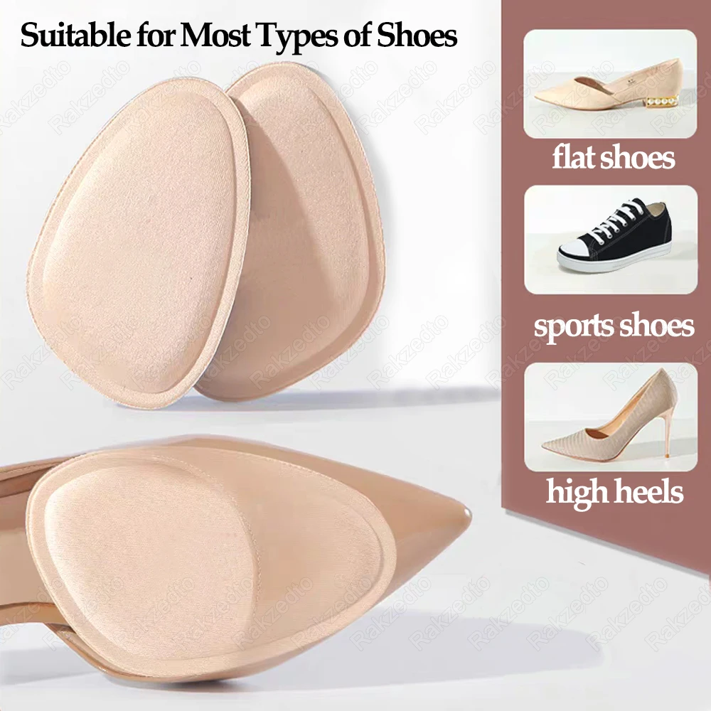 4pcs Forefoot Pads Women High Heels Non-Slip Half Insoles for Shoes Size Reduce Memory Foam Shock Absorber Pain Relief Foot Pads