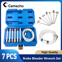 Camecho Brake Bleeder Wrench Set 7mm 8mm 9mm 10mm 11mm 12mm with 6pcs 12-Point Wrenches 1.2m Brake Fluid Clutch Bleeder Hose