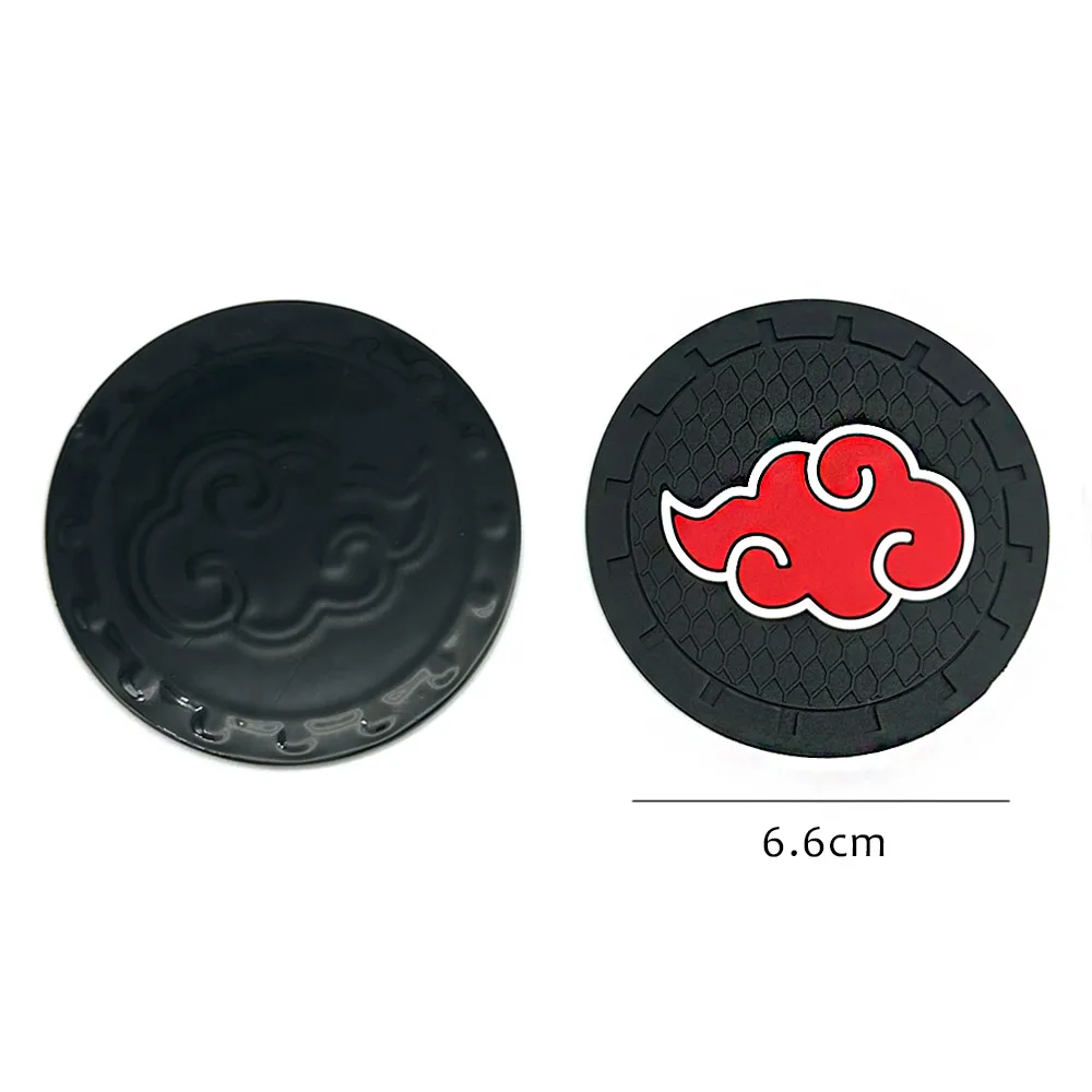 2PCS/LOT 6.6CM Car Anti Slip Mat Coaster Car Water Cup Slot Decorate Accessories Case For Red Cloud Scaling Anime Auto Styling