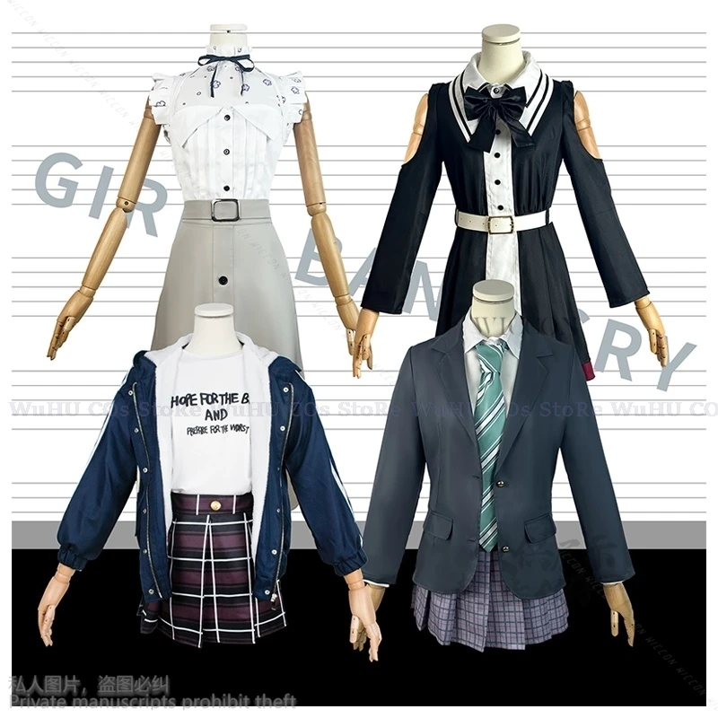 Anime GIRLS BAND CRY Cos NINA ISERI TOMO EBIZUKA SUBARU AWA Cosplay Costume Jk School Uniform Halloween Outfits For Women Girls