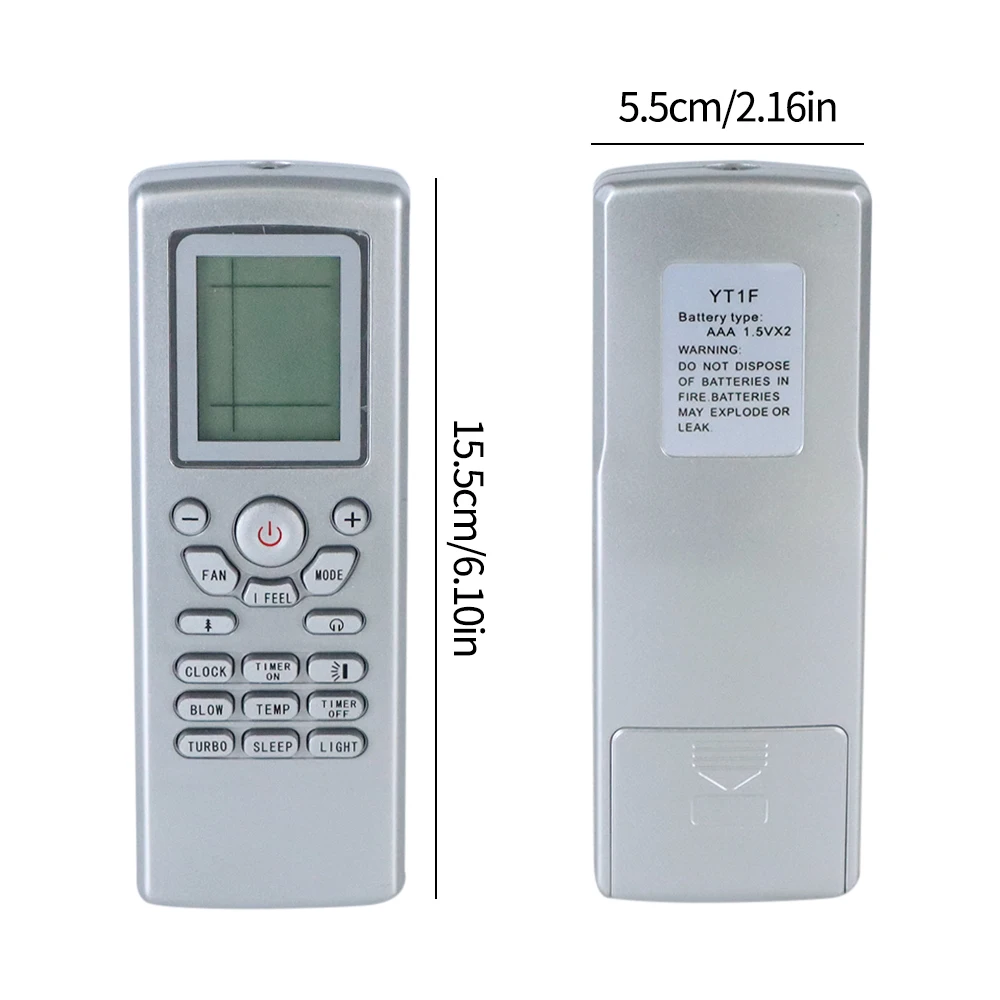 Controle remoto universal para Gree, Tadiran Ar Condicionado, YT0F, YTOF, YT1F1, YT1F2, YT1F3, YT1F4, YT1F, YT1FF, YB1F2