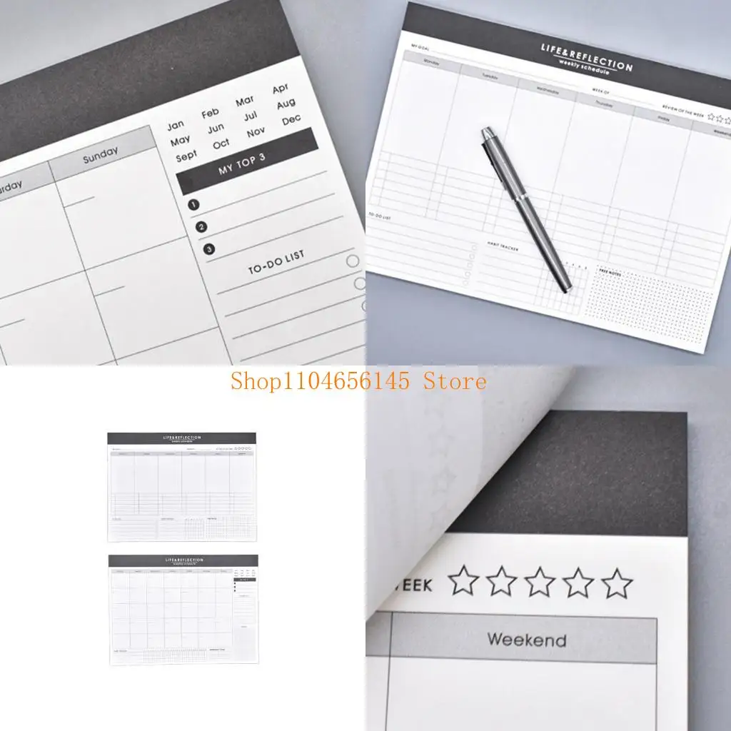 5asd Notepad with Tear Off Sheets Monthly Calendar Pad Hourly Schedule Planner Layout