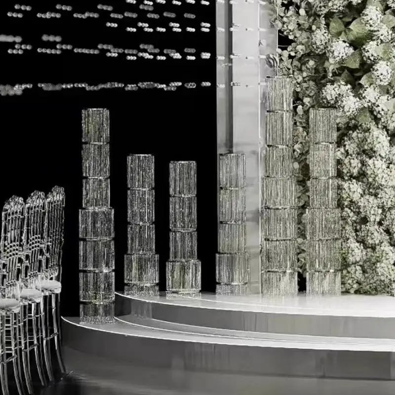 2 قطعة عمود برج كريستال أكريليك حامل الممر ديكور الرف الكورية فندق قاعة الزفاف ترحيب المرحلة الديكور أوسكار الدعائم
