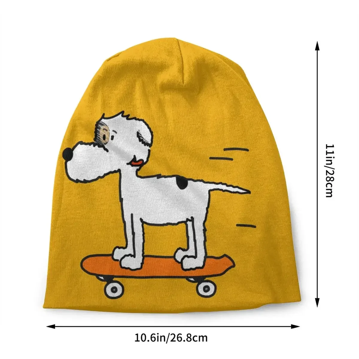 Dog As A Skater Skullies Beanies Caps Unisex Streetwear Winter Knitting Hat Adult Jack Russell Terrier Dog Lover Bonnet Hats