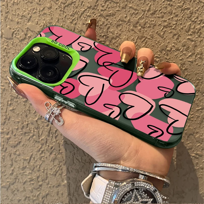 حافظة على شكل قلب وردي لطيف لهاتف Xiaomi Redmi Note 14 14S 13 12 11 Pro Plus 4G 5G 12S 11S 10s 10 9 9S 12C 13C 14C A3 A4 PC #6