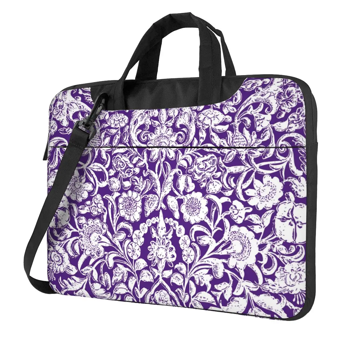 Antique Floral Handbag Laptop Bag White Purple Portable Notebook Pouch 13 14 15 Business For Macbook Air Acer Dell Computer Case