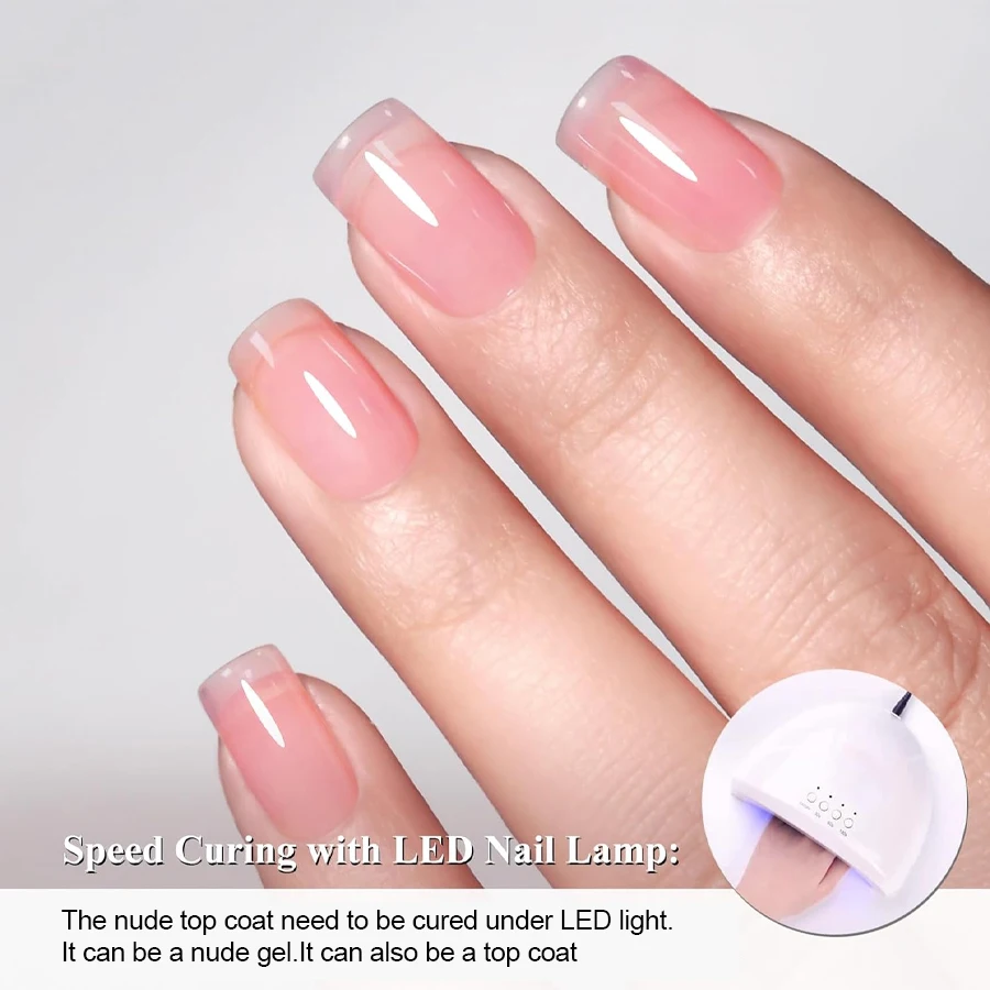 10 مللي نقع قبالة عارية الوردي معطف فوقي للأظافر UV هلام البولندية شبه دائمة وظيفية مانيكير معطف فوقي مسمار الفن تصميم أداة