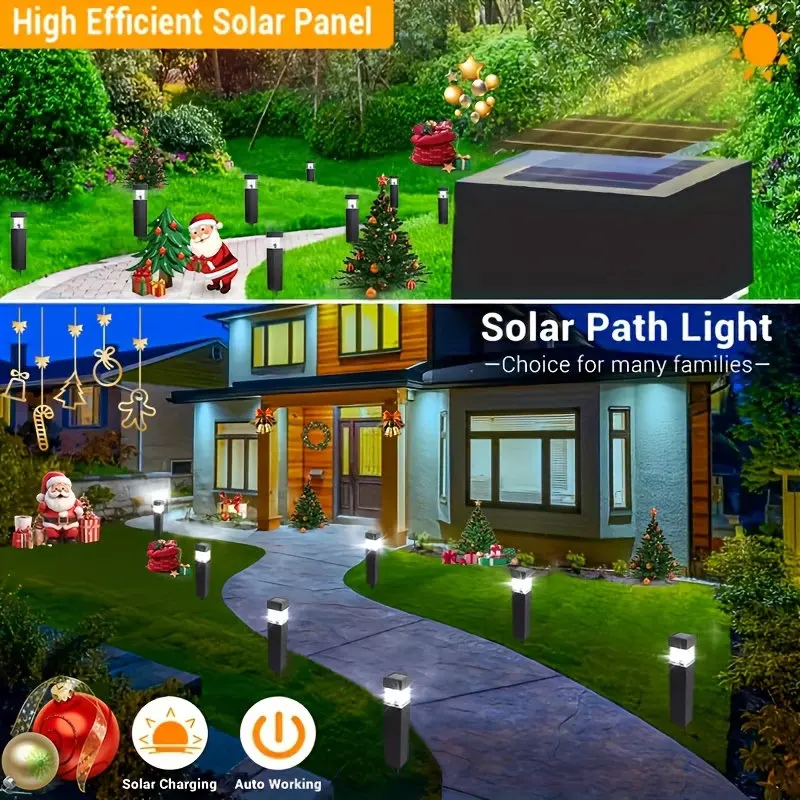 1/4/8pcs Solar Ground Stake Lights Outdoor Pathway Lighting Lawn Lantern LED for Gardens Villas Paths Outside Solar Lumination