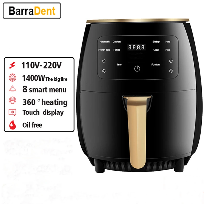 4.5L 1400W Multifunctional Electric Air Fryer Hot Oven Oilless Cooker With Nonstick Frying Basket LCD Digital Touch Screen