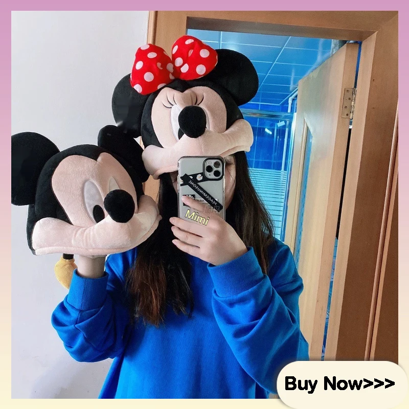 

Cute Cartoon Mickey Minnie Winnie Hat Taking Photos And Checking In Magical Warmth And Windproof Soft And Comfortable Couple Hat