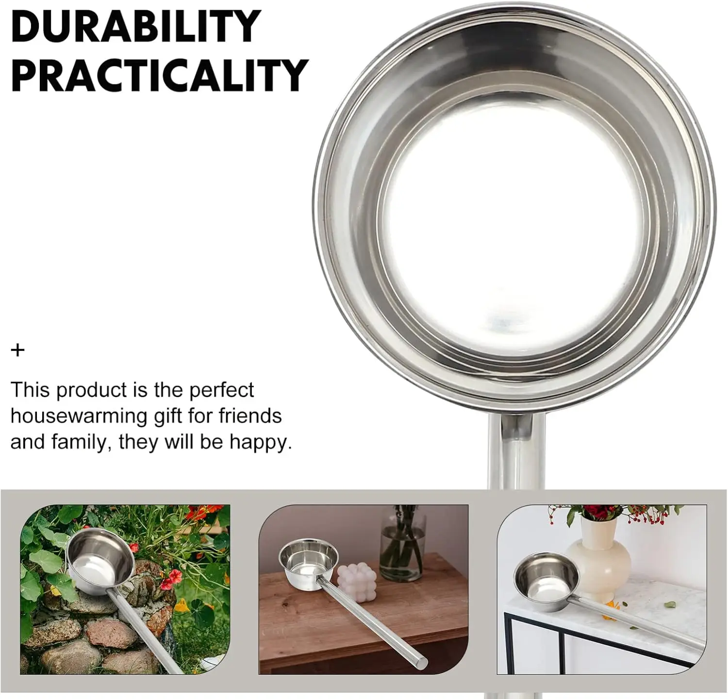 Stainless Steel Handle Water Ladle for Kitchen Use Multi-functional Household Water Scoop for Soup Canteens and Restaurants and