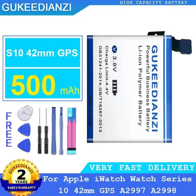 

500mAh Watch Battery High-Capacity High Compatibility For Apple iWatch Watch Series 10 42mm for Gps A2997 A2998 S10