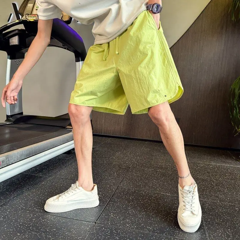 

Ультратонкие повседневные брюки для мужчин, размеры 55, XS, S, свободные прямые брюки-капри, молодежные летние из полиэстера