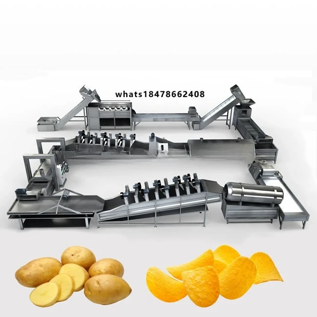New Fully Automatic High Productivity Stainless Steel Potato Chip Cassava Chips Sweet Potato Chips Deep Fried Making Machine