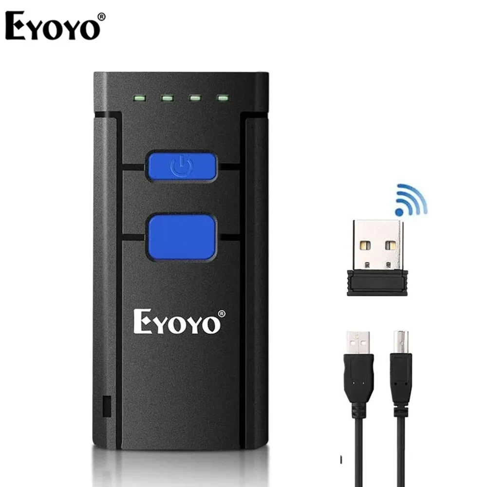 Eyoyo Wireless Bluetooth 1D Barcode Scanner Mini Laser Code Reader 2.4G Wireless & Wired Pocket Bar Code Gun IOS Android Windows