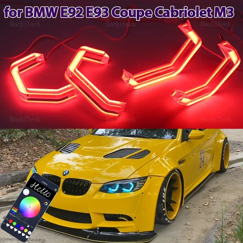

for BMW E92 E93 Coupe convertible Cabrio M3 2006-2013 M4 Style RGB Ring Angel Eyes Phone APP control remote LED Headlight Rings